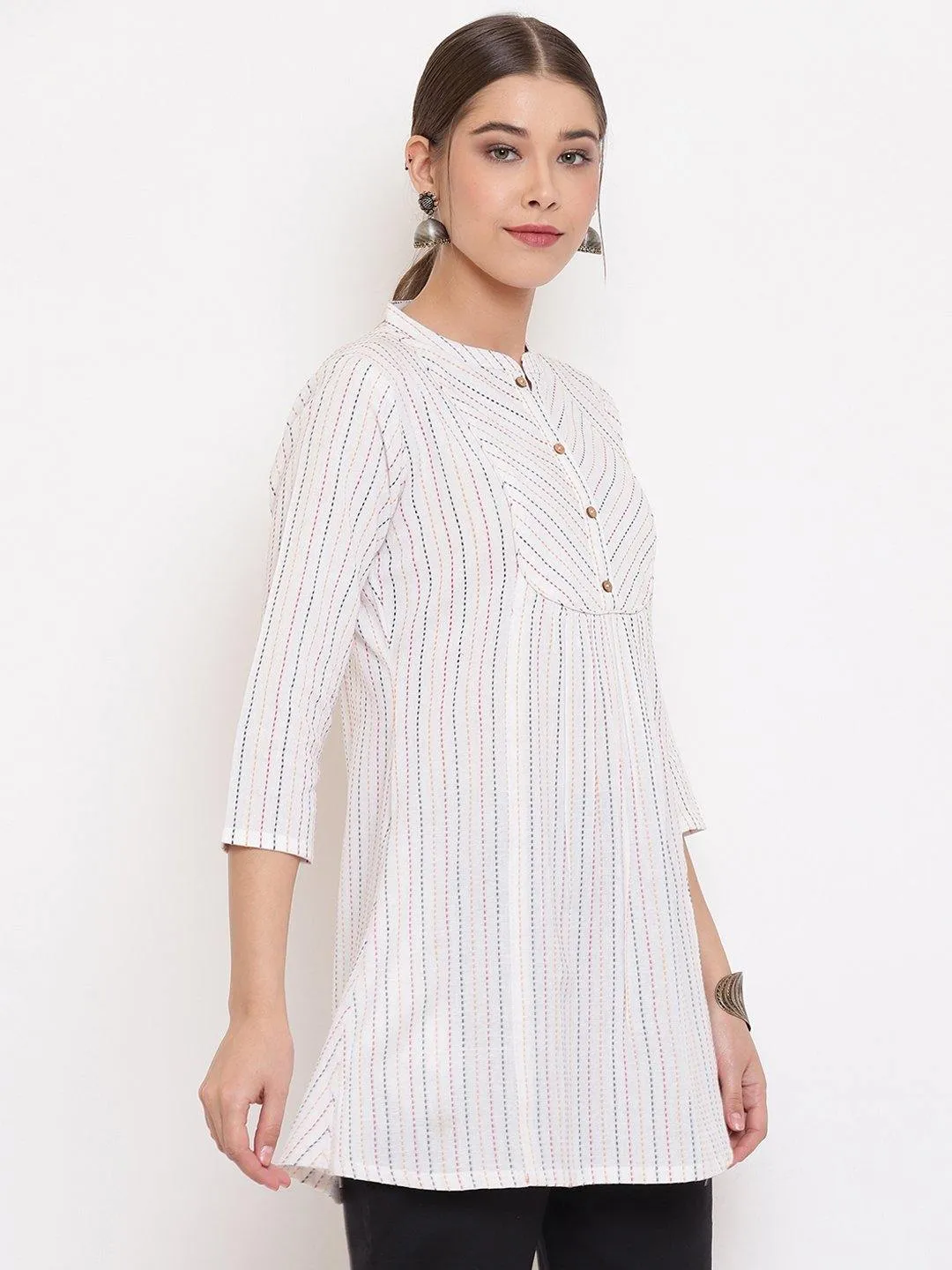 White Weaved Cotton Top