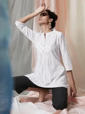 White Weaved Cotton Top