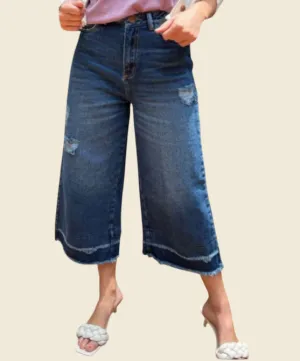 Wide Leg Capri Jeans