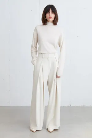 WIDE LEG PANT WITH FRONT PLEAT