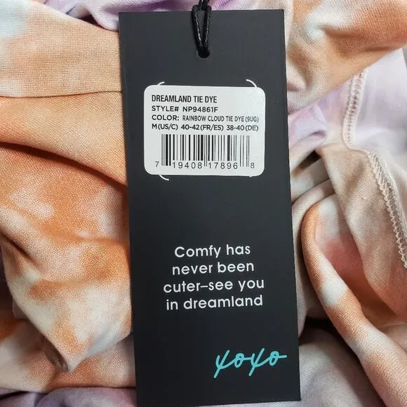 WILDFOX SLEEP Womens M Dreamland Tie Dye Sleep Set in Rainbow Cloud NEW