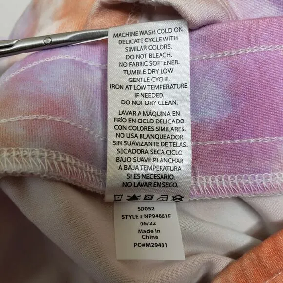 WILDFOX SLEEP Womens M Dreamland Tie Dye Sleep Set in Rainbow Cloud NEW