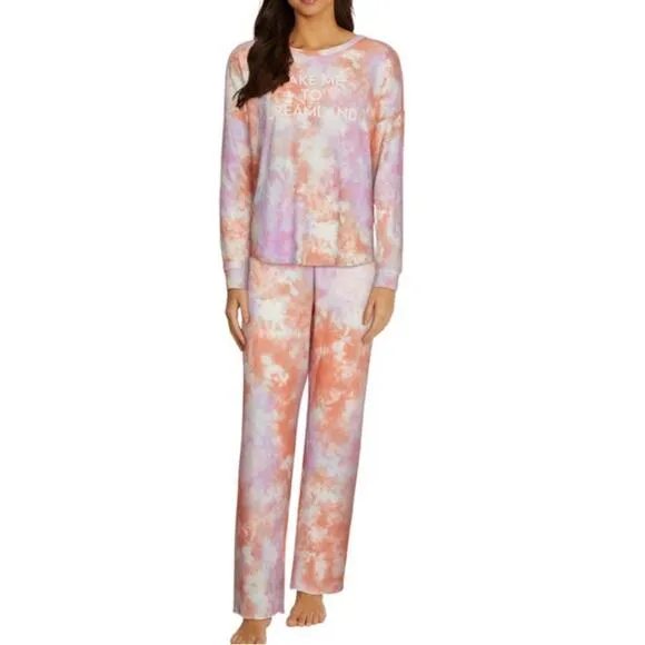 WILDFOX SLEEP Womens M Dreamland Tie Dye Sleep Set in Rainbow Cloud NEW