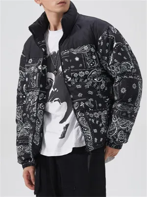 Winter Fashion Splice Stand Collar Warm Men's Coats