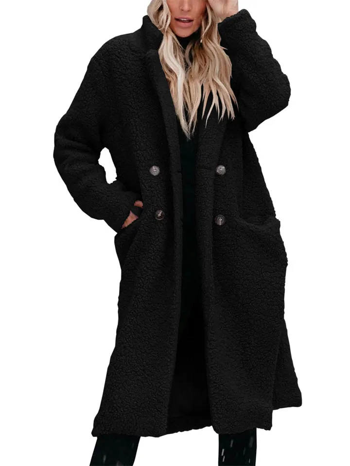 Winter Warm Fashion Fleece Long Overcoat for Women