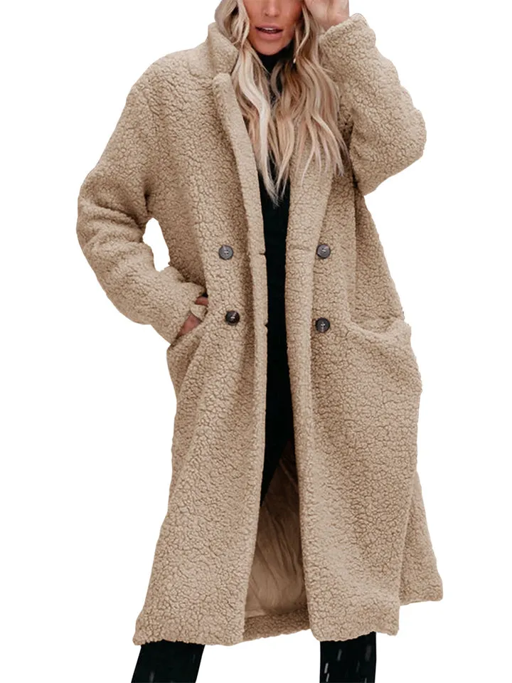 Winter Warm Fashion Fleece Long Overcoat for Women