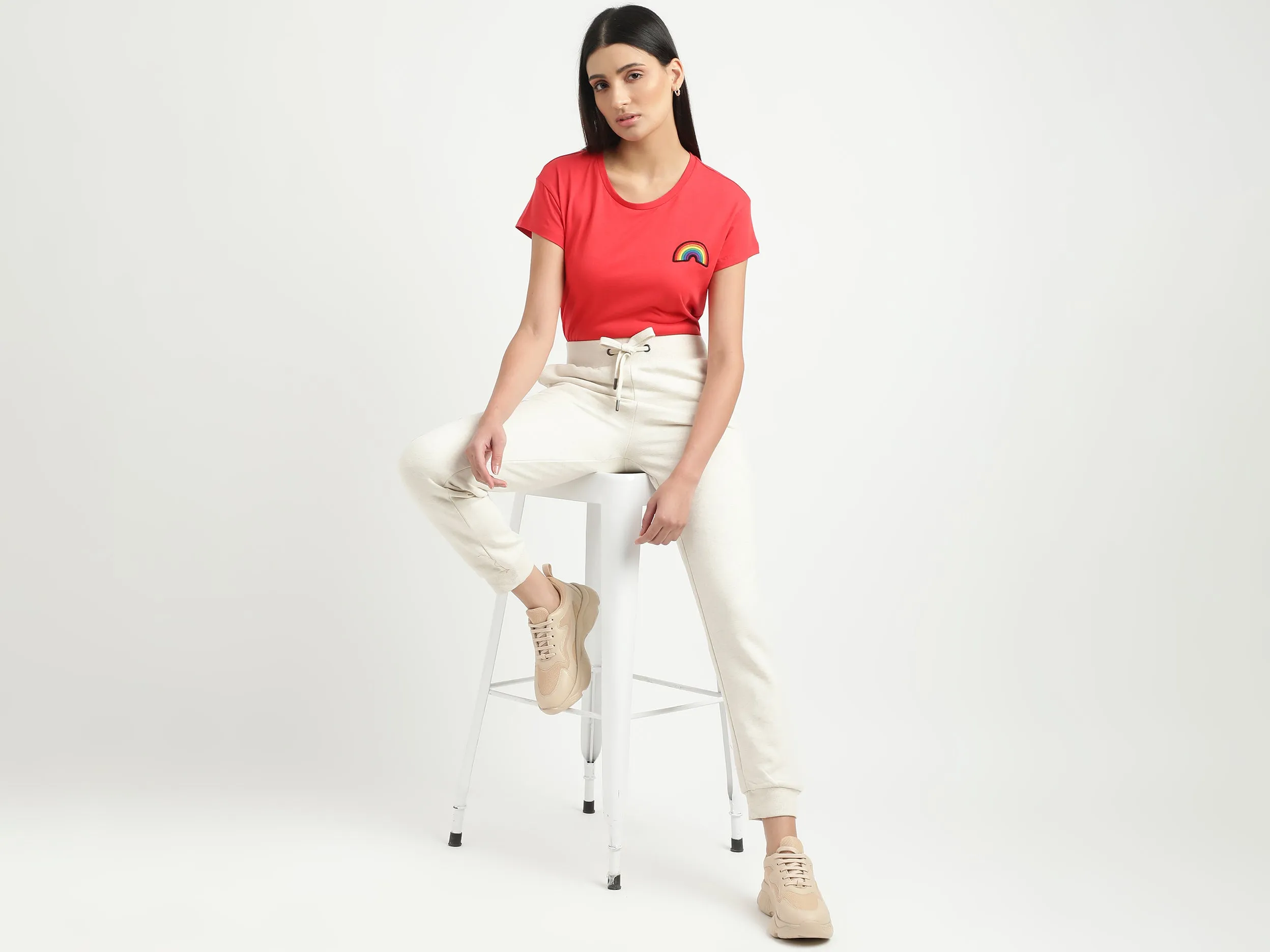 Women Embroidered Regular Fit Joggers
