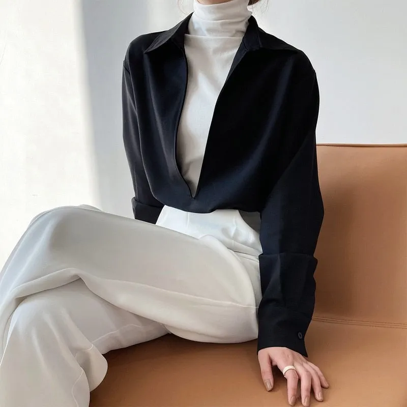 Women's Elegant Blouse Deep V-neck