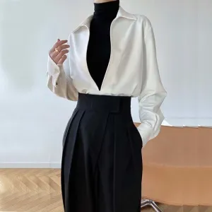 Women's Elegant Blouse Deep V-neck