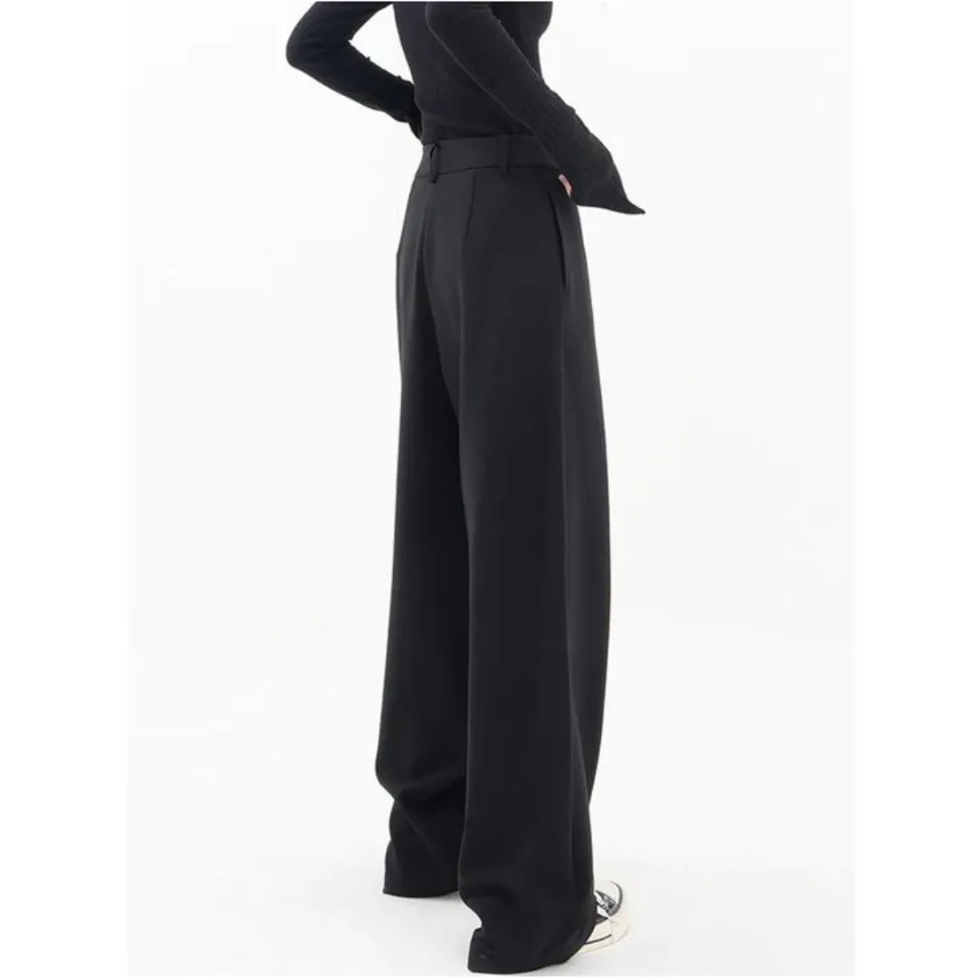 Women's Stylish High Waist Wide Leg Trousers Pants | Asymmetrical Design