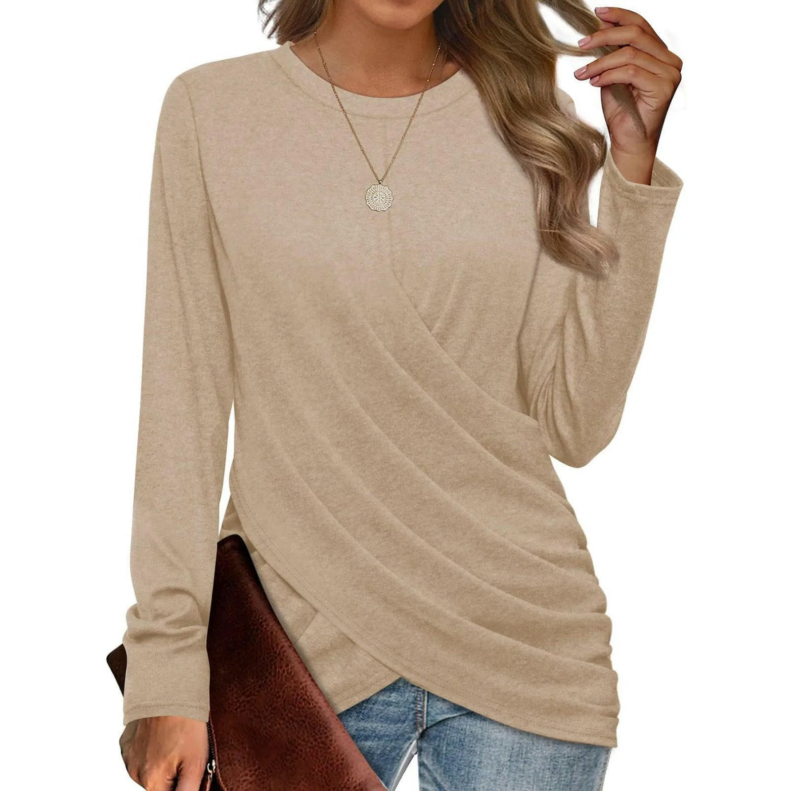 Women's T-shirt Casual Round Neck Cross