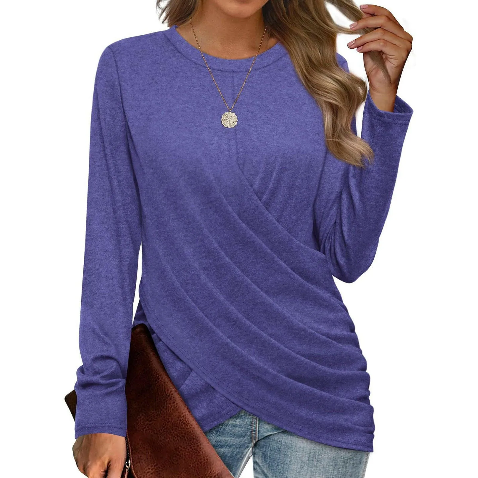 Women's T-shirt Casual Round Neck Cross