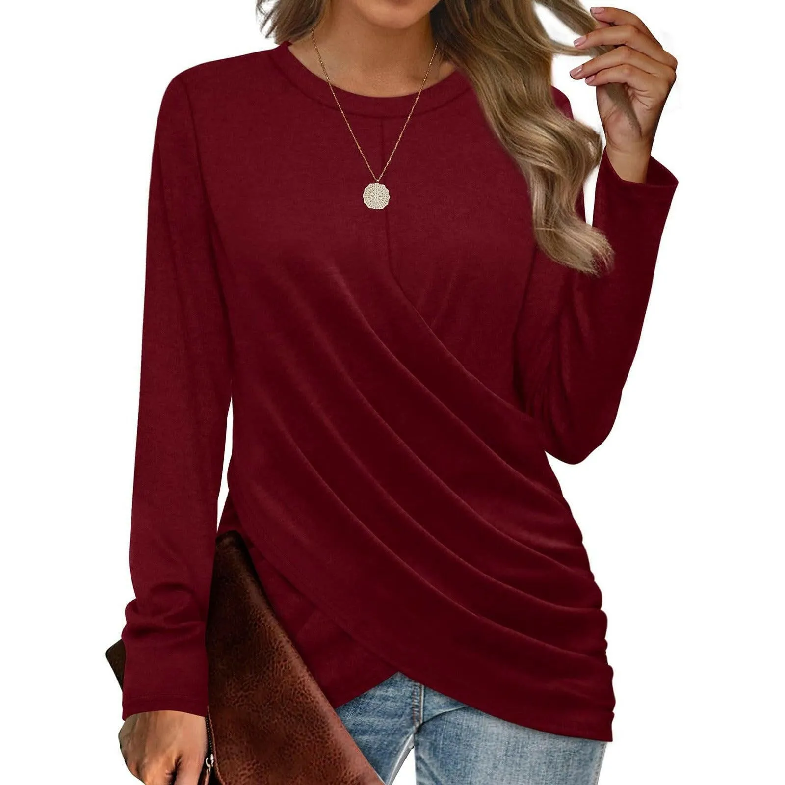 Women's T-shirt Casual Round Neck Cross