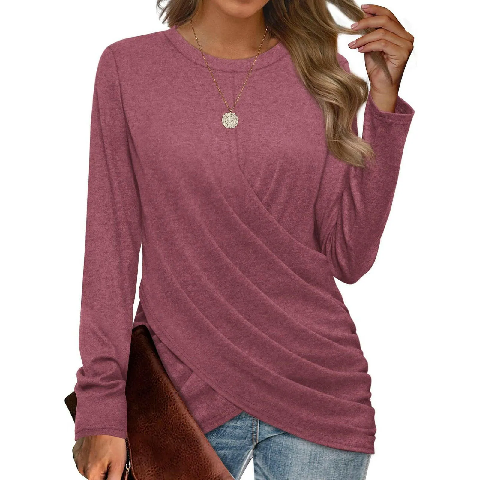 Women's T-shirt Casual Round Neck Cross
