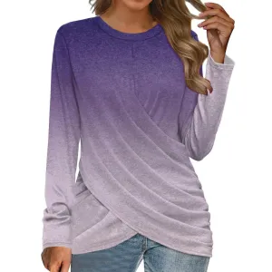 Women's T-shirt Casual Round Neck Cross