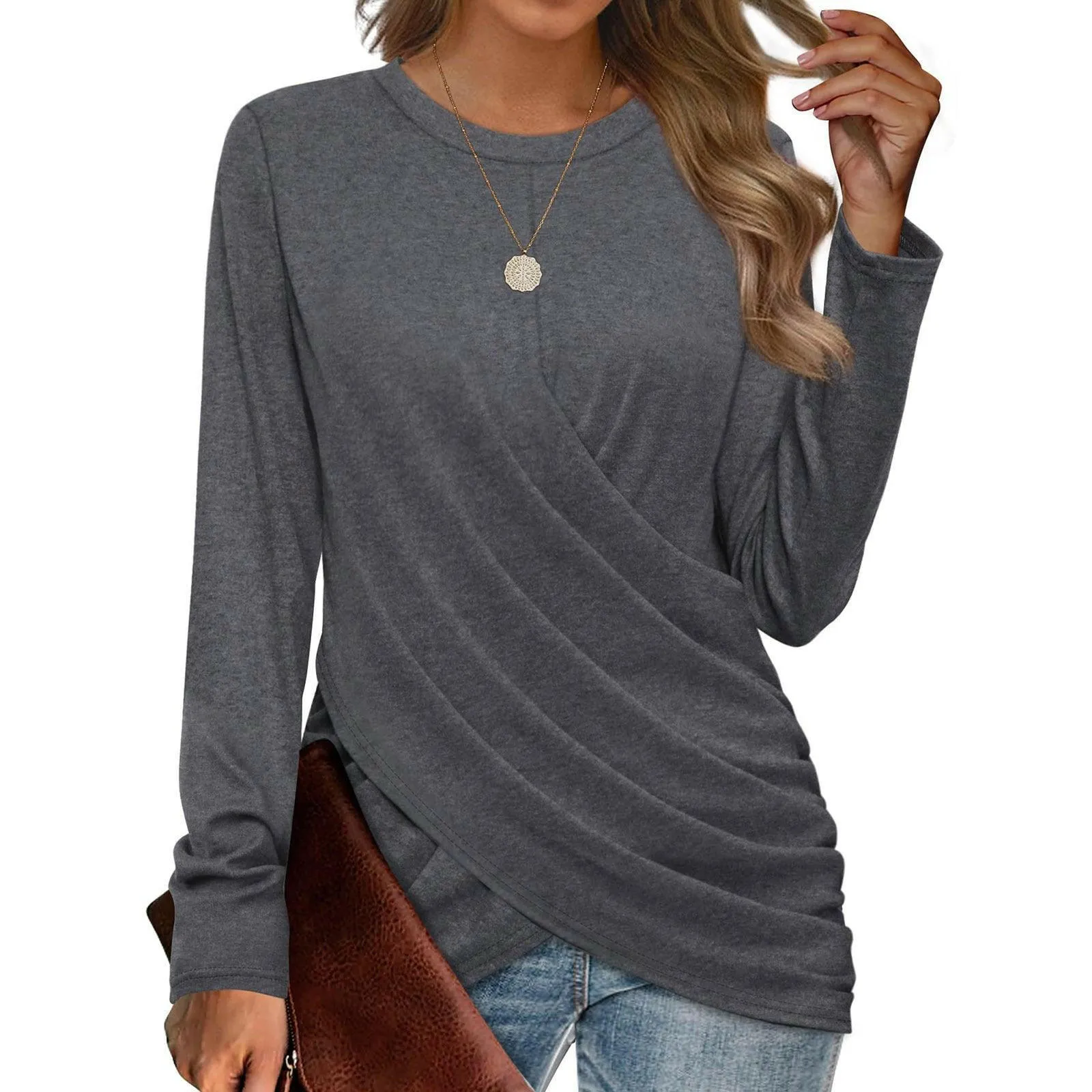 Women's T-shirt Casual Round Neck Cross
