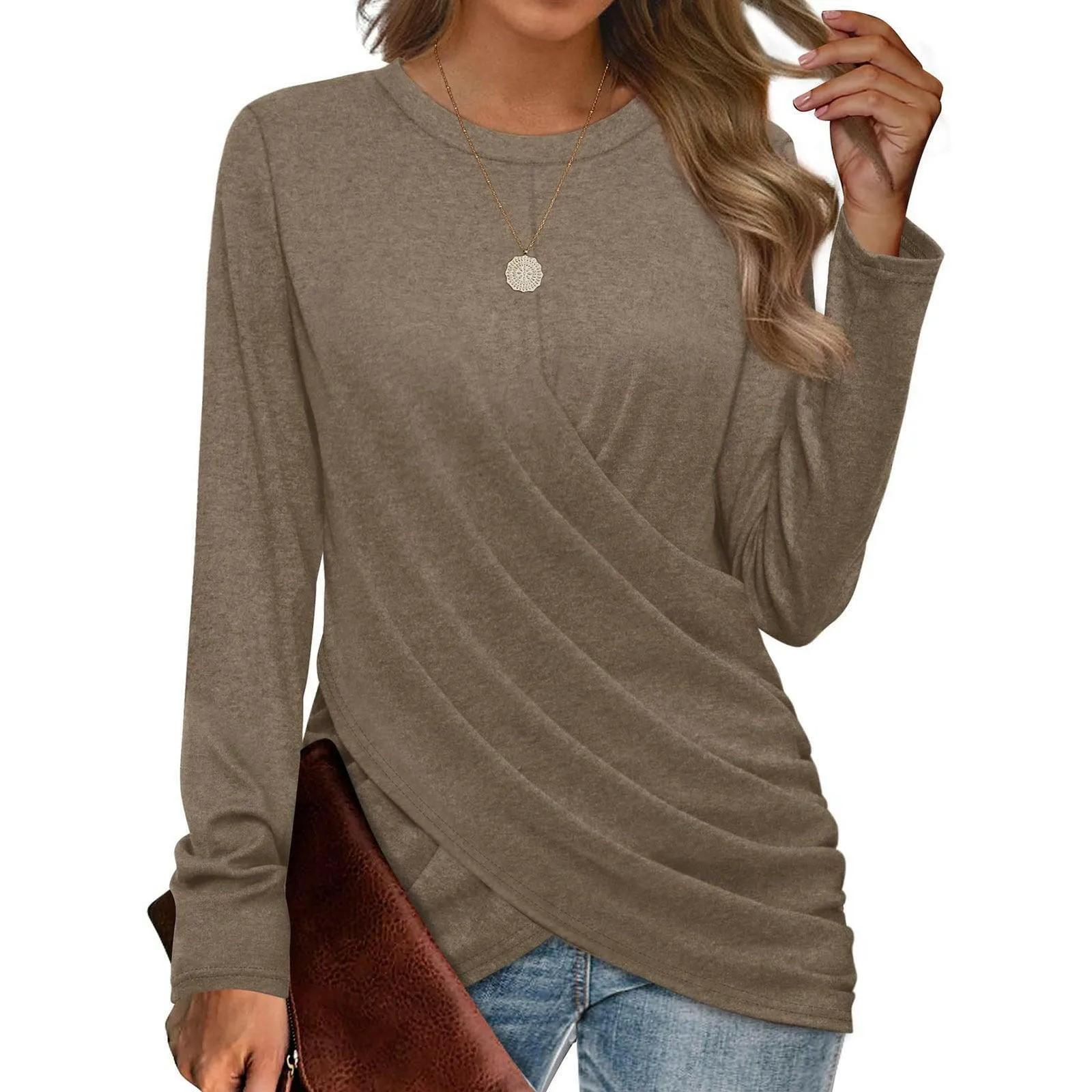 Women's T-shirt Casual Round Neck Cross
