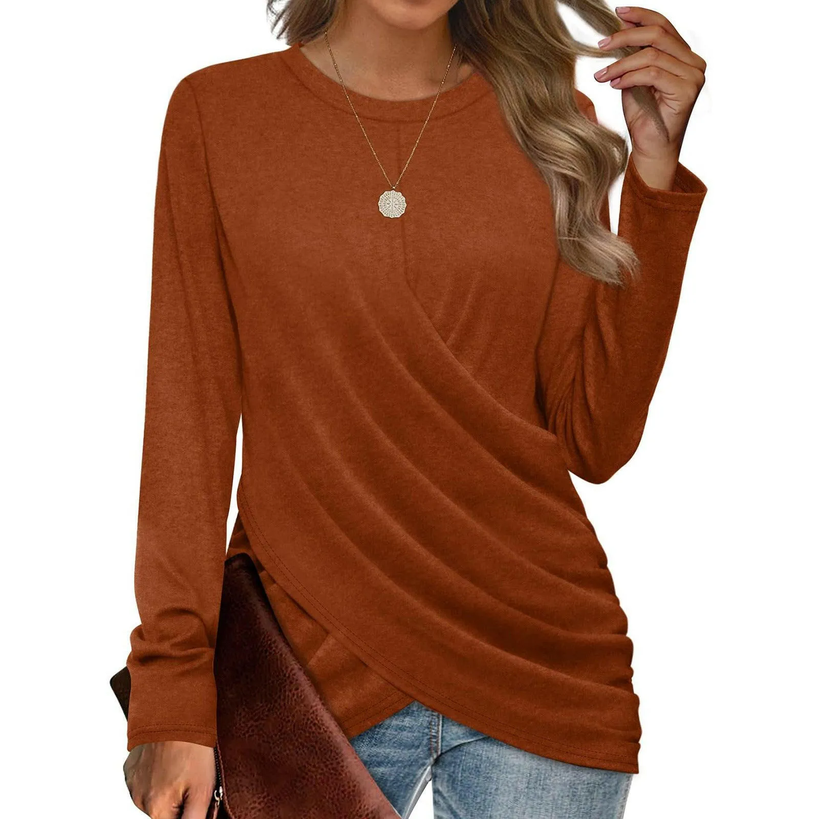 Women's T-shirt Casual Round Neck Cross