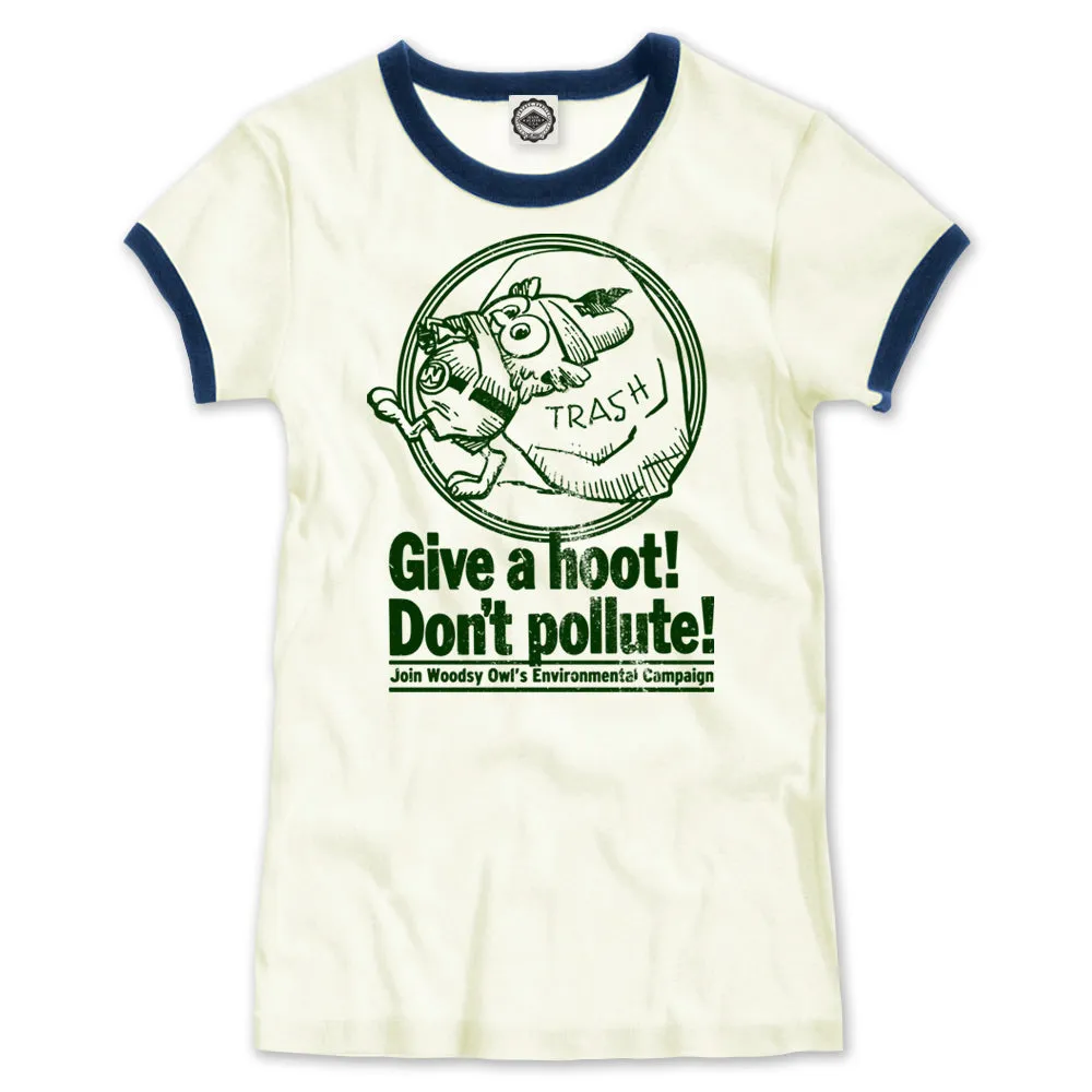 Woodsy Owl "Join Woodsy's Campaign" Women's Ringer Tee