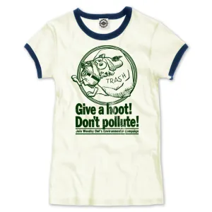 Woodsy Owl "Join Woodsy's Campaign" Women's Ringer Tee