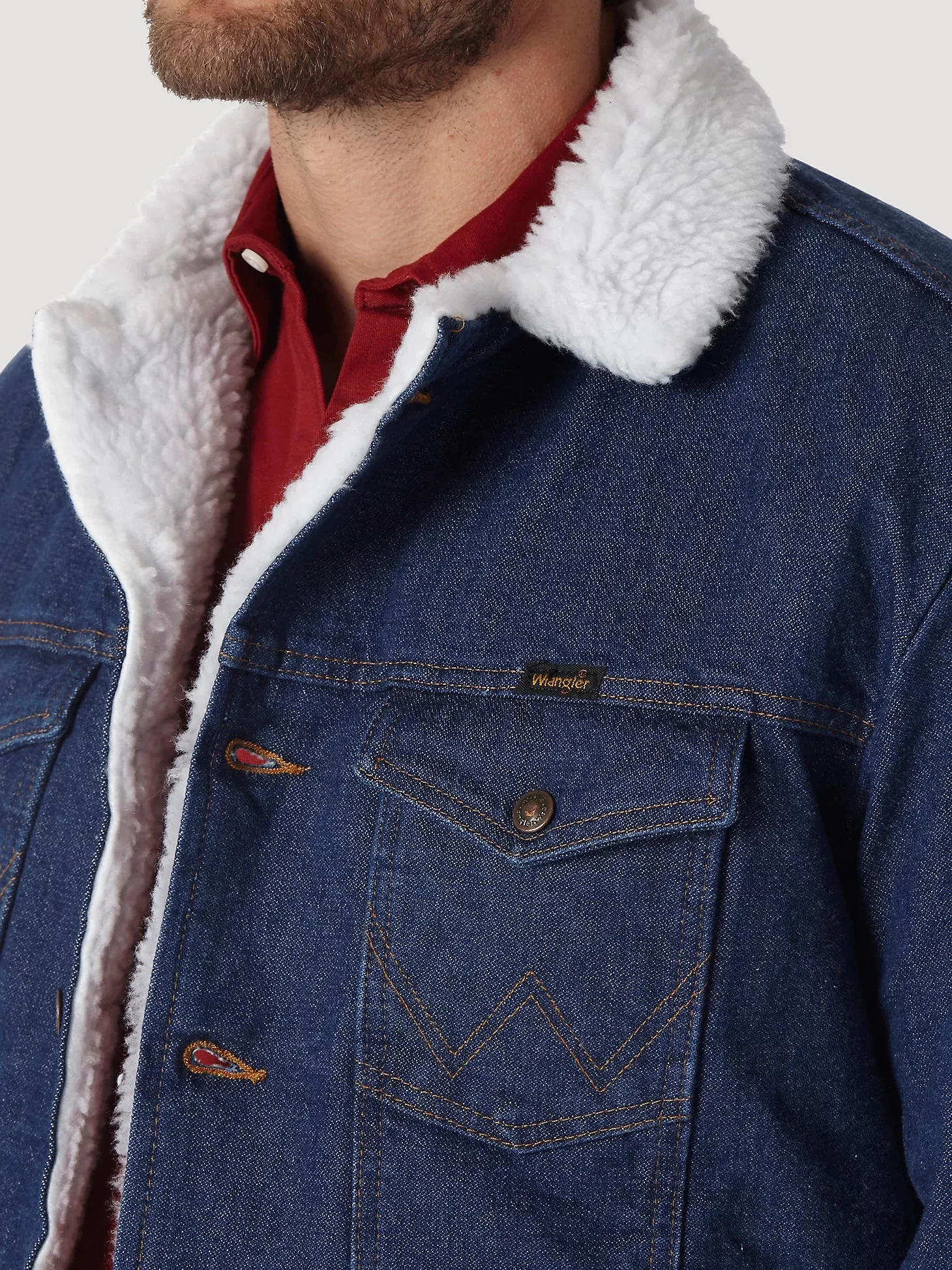 WRANGLER® WESTERN SHERPA LINED DENIM JACKET - PREWASH