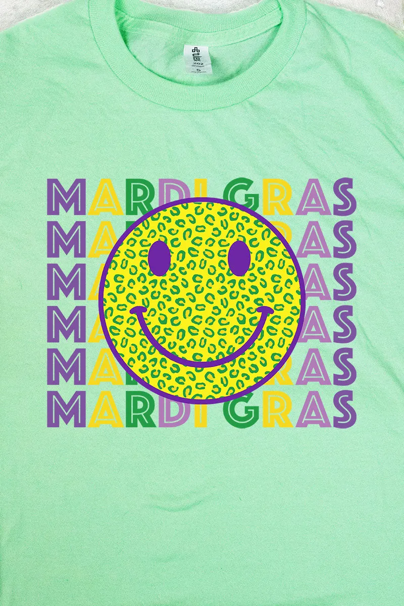 Youth Happy Face Mardi Gras Fine Jersey Tee
