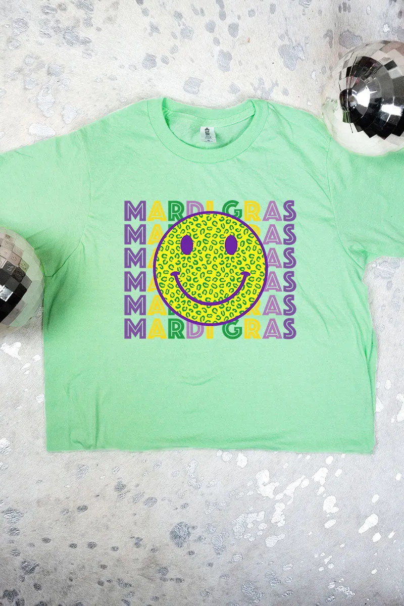 Youth Happy Face Mardi Gras Fine Jersey Tee